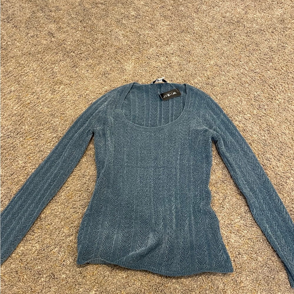 White House black market Low scoop chenille sweater